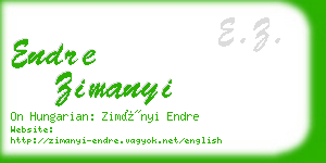 endre zimanyi business card